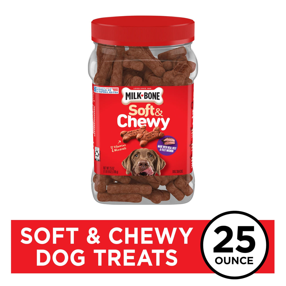 Soft & Chewy Dog Treats, Beef & Filet Mignon Recipe, 25 Ounce