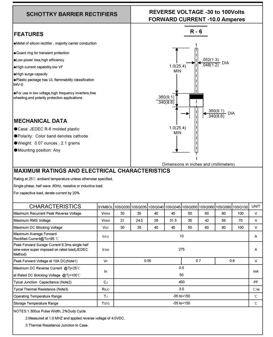 30Pcs(10Pcs 10SQ045+10Pcs 15SQ045+10Pcs 20SQ045) Diode Axial Lead Schottky Rectifie 45V for Solar Cells Panel/Wind