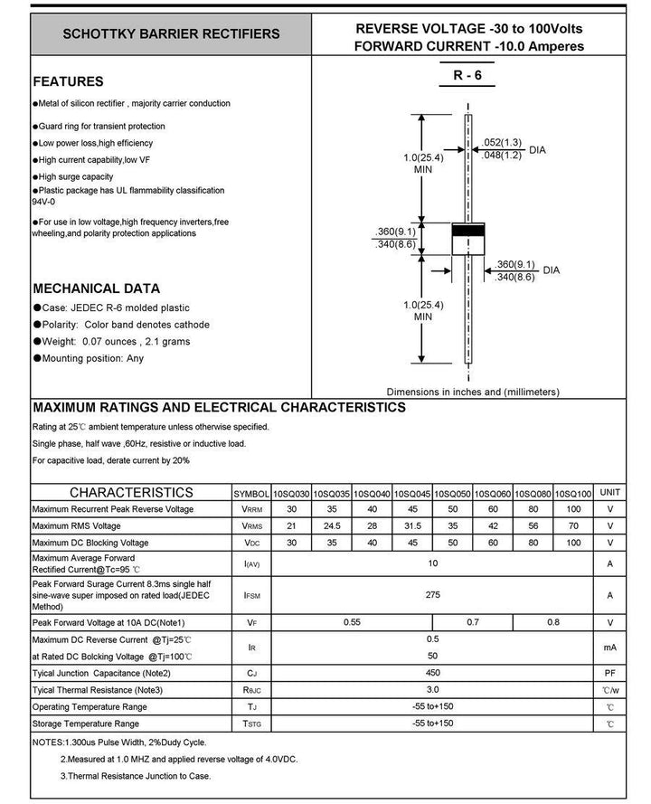 30Pcs(10Pcs 10SQ045+10Pcs 15SQ045+10Pcs 20SQ045) Diode Axial Lead Schottky Rectifie 45V for Solar Cells Panel/Wind