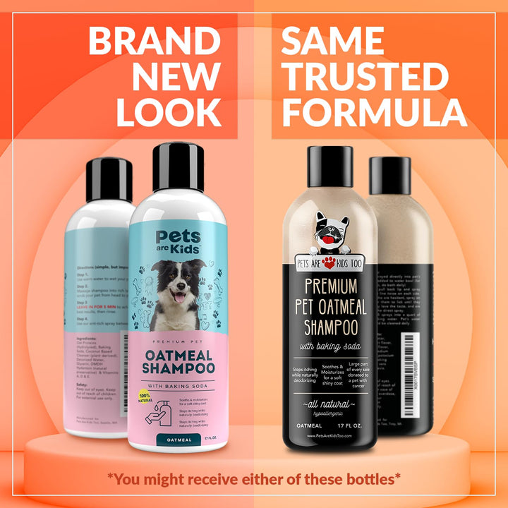 Oatmeal Dog Shampoo Baking Soda Hypoallergenic Anti Itch Moisturizing Soothing Deodorizing Pet Care Safe Puppy Shampoo Sensitive Skin Cat Shampoo - Coconut Based Cleanser 17 fl oz