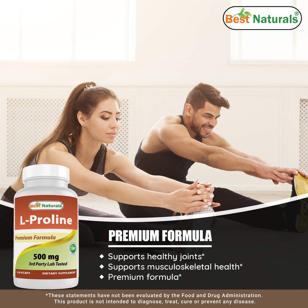 L-proline Amino Acid Dietary Supplement 500 Mg, 120 Count (817716014456)