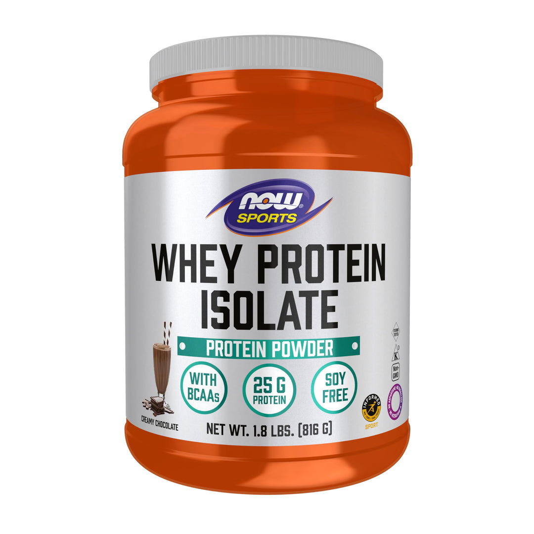 Sports Nutrition, Whey Protein Isolate, 25 g With BCAAs, Creamy Chocolate Powder, 1.8-Pound