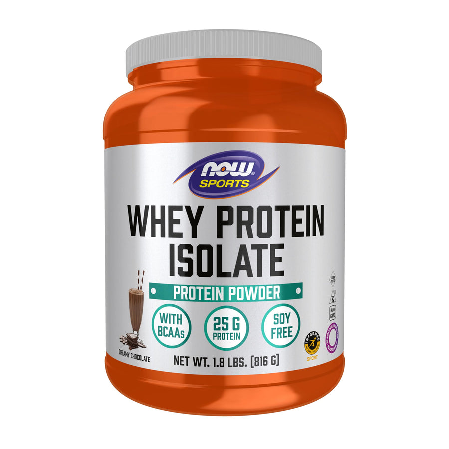 Sports Nutrition, Whey Protein Isolate, 25 g With BCAAs, Creamy Chocolate Powder, 1.8-Pound