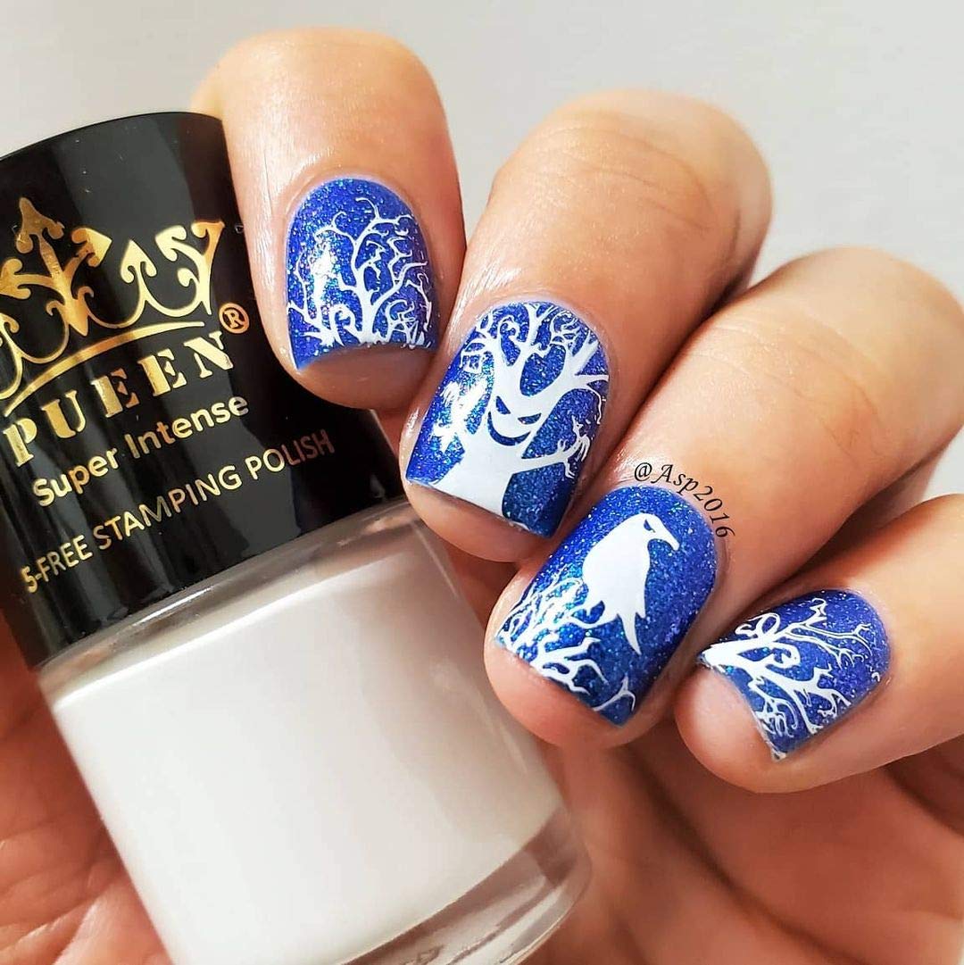 Must Have Stamping Polish Collection Set Big 5-Free Formula Nail Color Lacquer (805 - Black Jack + 806 - Pure White) - BH000872