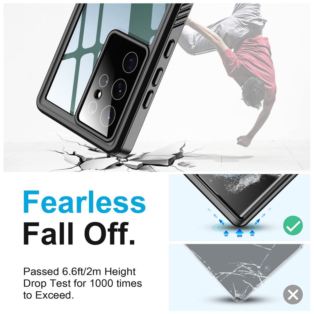 for Samsung Galaxy S22 Ultra Case Waterproof, Built in Screen Protector 360° Full Body Heavy Duty Shockproof IP68 Waterproof Galaxy S22 Ultra Case for Samsung S22 Ultra 5G 6.8 inch Black