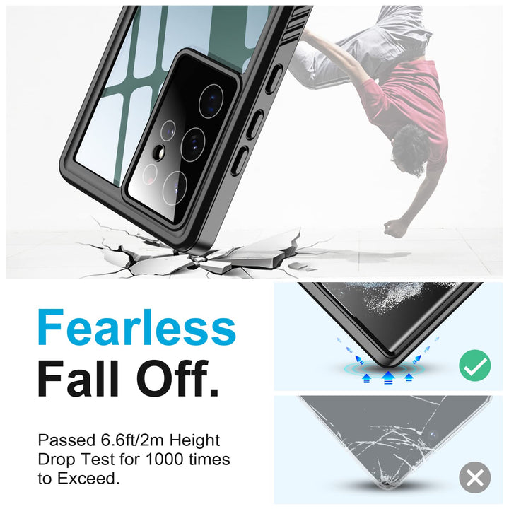 for Samsung Galaxy S22 Ultra Case Waterproof, Built in Screen Protector 360° Full Body Heavy Duty Shockproof IP68 Waterproof Galaxy S22 Ultra Case for Samsung S22 Ultra 5G 6.8 inch Black