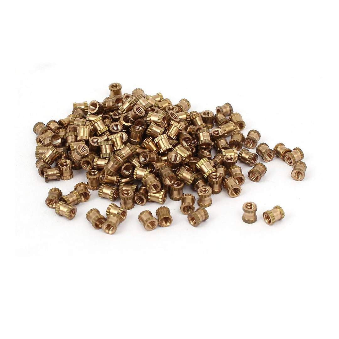Knurled Insert Nuts - 200Pcs M2.5 x 0.45mm Female Thread Brass Threaded Insert Embedment Nuts for 3D Printer
