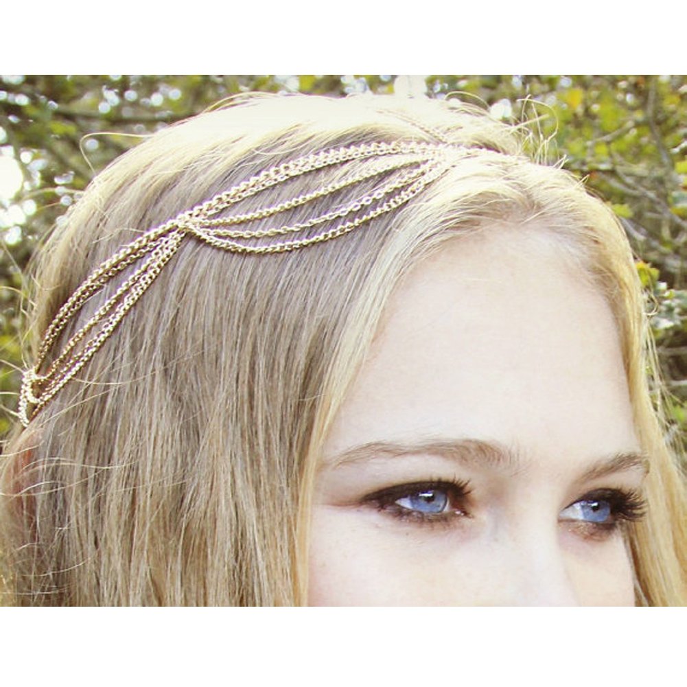 Minesign Headbands Jewelry Head Chain Boho Hair Accessories Turquoise Pearl Headpiece For Women Girls 4 Pack