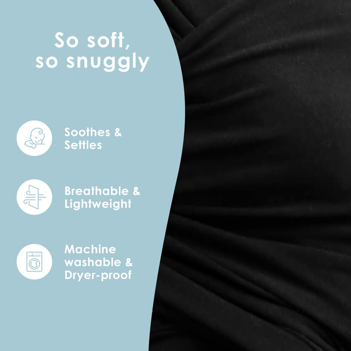 Stretchy Ergonomic Baby Carrier Sling for Newborns to Toddlers - Hands-Free Lightweight Baby Wrap 7-35 lbs (Sable Black)