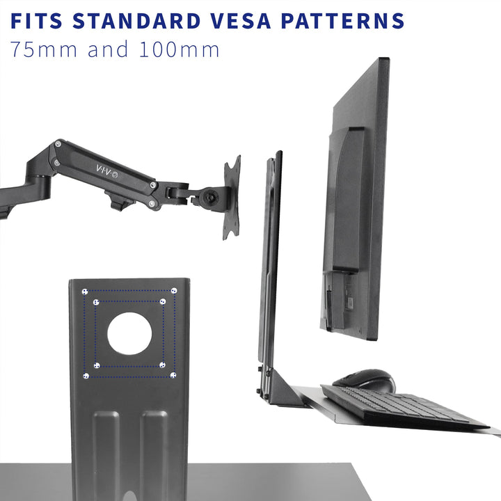 Computer Keyboard and Mouse Platform Tray VESA Mount Attachment 25.5 x 8 inch Surface (MOUNT-KB03)