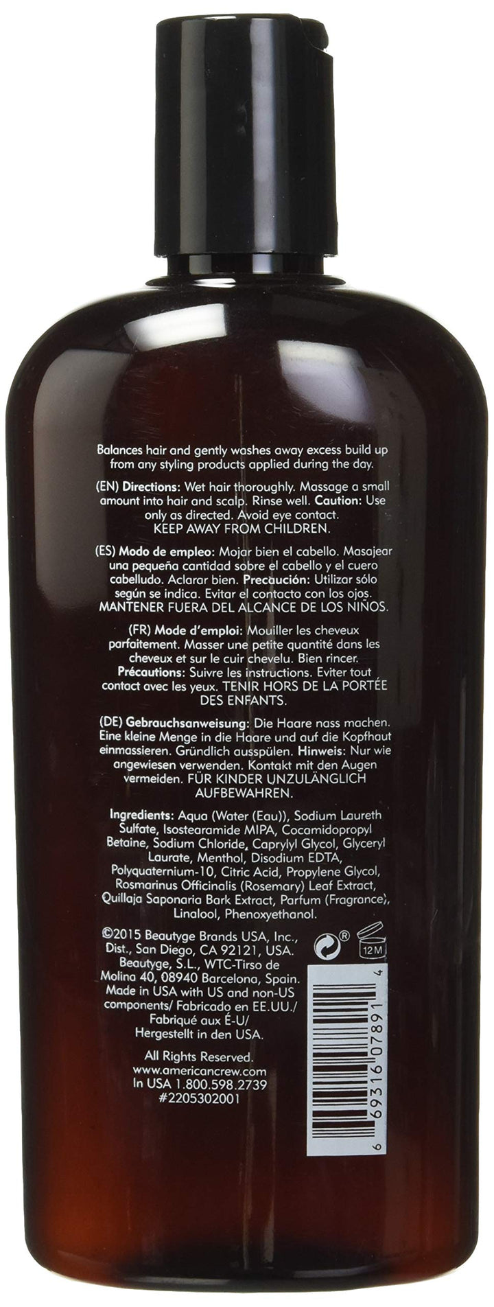 Men's Shampoo by American Crew, Power Cleanser Style Remover, 15.2 Fl Oz
