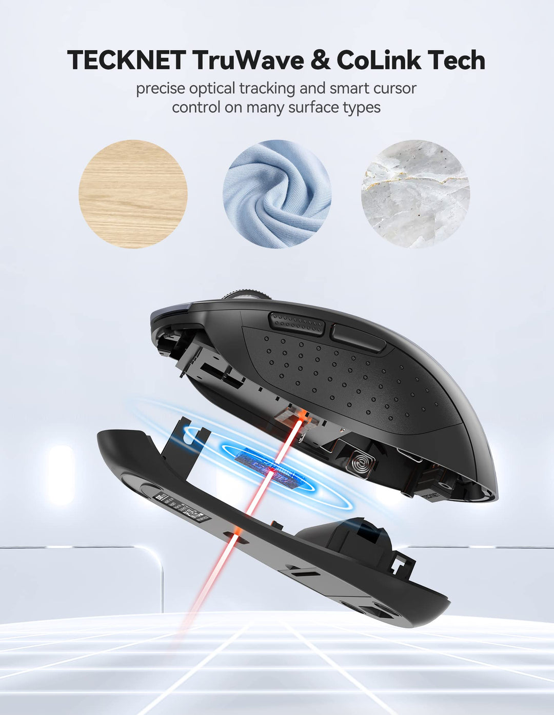 Wireless Mouse for Laptop, 2.4G Wireless Computer Mouse, 5-Level Adjustable 4800 DPI, Silent Mouse with Receiver & 6 Buttons, 18 Months Battery Life, USB Portable Mouse for Mac, Chromebook