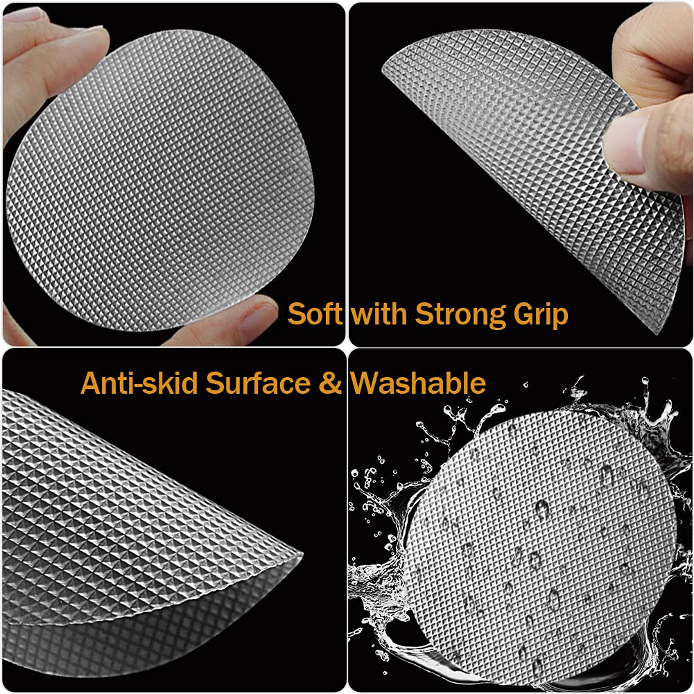 Bath Tub Stickers, Non Slip Bathtub Treads, Anti Slip Shower Sticker, Safety Discs Decals Tape for Slippery Tubs Showeroom Floor Stairs(Slip Resistant Decals, Clear, 3.2 x 24 Pack)