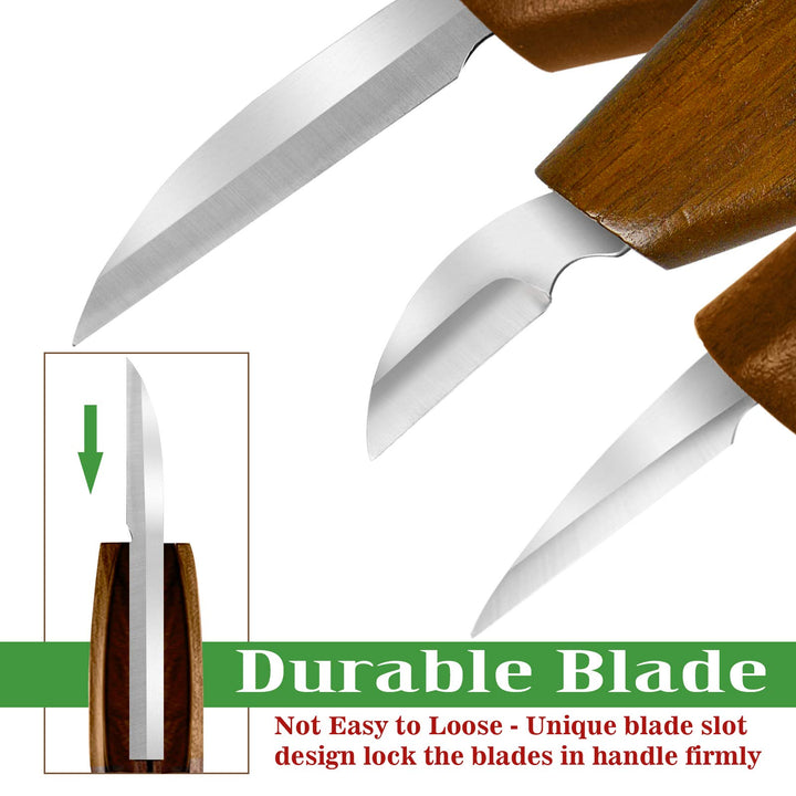 Wood Whittling Kit, 8 Pcs Wood Carving Tools for Beginners with Deluxe Felt Leather Case, Premium Chip Carving Knives Set,Detail Wood Knife Whittling Kit Cut Resistant Gloves Gift Box