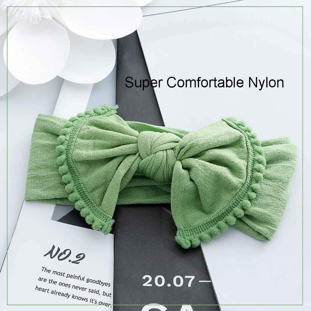 Baby Hair Bow Headband Infant Toddler Bow Stretchy Knot Nylon Baby Headbands Baby Accessories (Yellow)