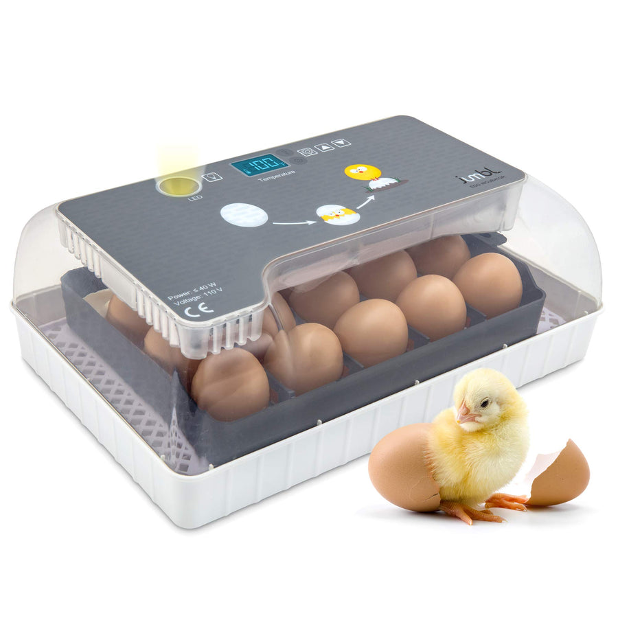 Clear Egg Incubator, Fully Automatic Digital Poultry Hatching Machine, Temperature Control & Automatic Egg Turner, LED Candler, Mini 12-35 Egg Incubator Breeder for Chicken, Ducks & More