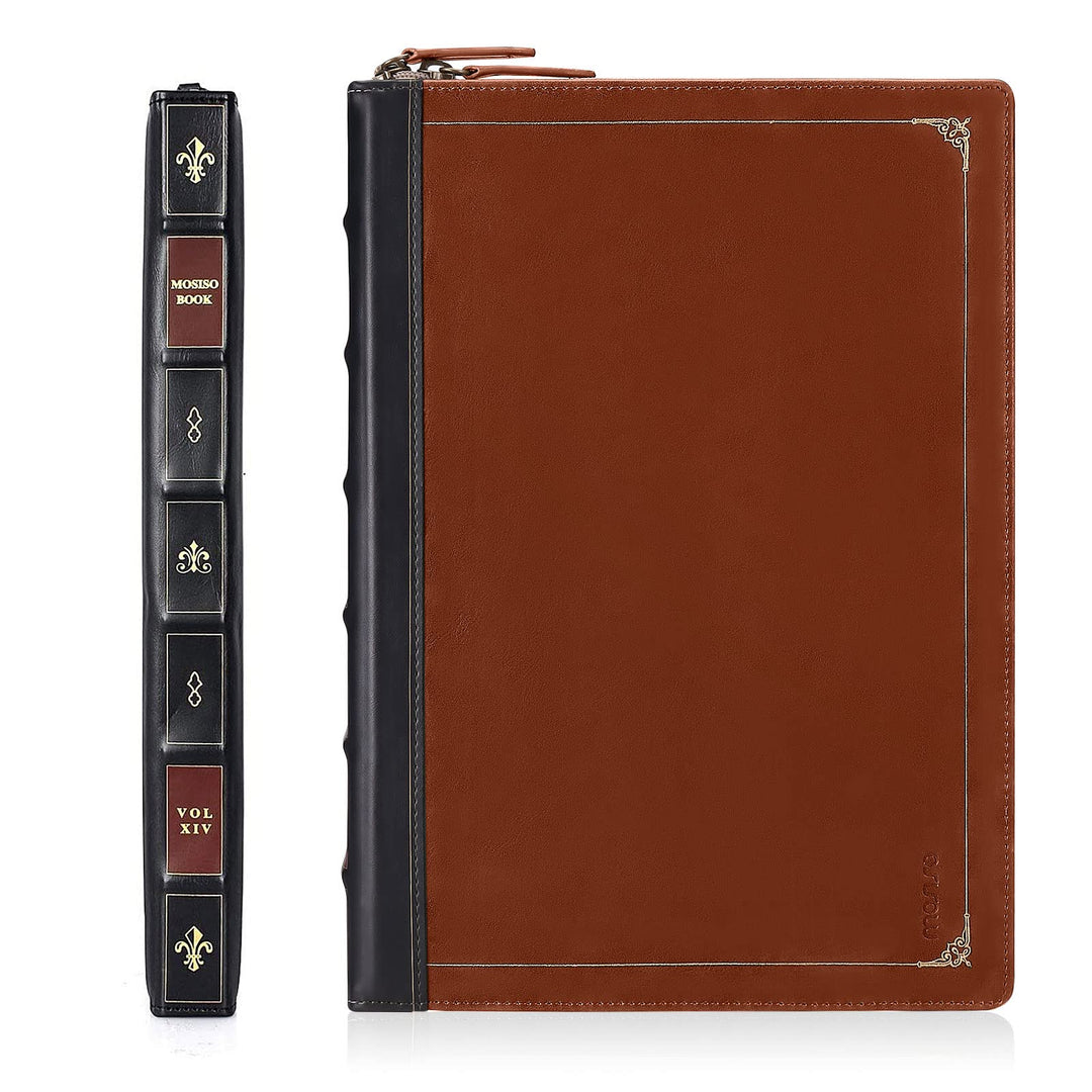 Compatible with MacBook Pro 14 inch Case 2024 2023 2022 2021 M4 A3112 A3185 A3401 M3 A2918 A2992 M2 A2779 M1 A2442, PU Leather Laptop Sleeve Vintage Zippered Protective Case Cover, Brown