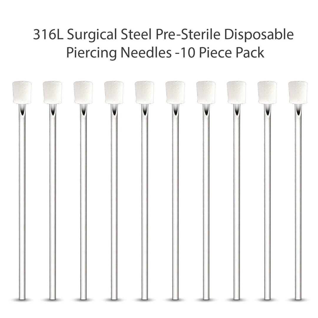 10PC Piercing Needles Surgical Steel 16G Ear Nose Belly Tongue Nipple Eyebrow Labret