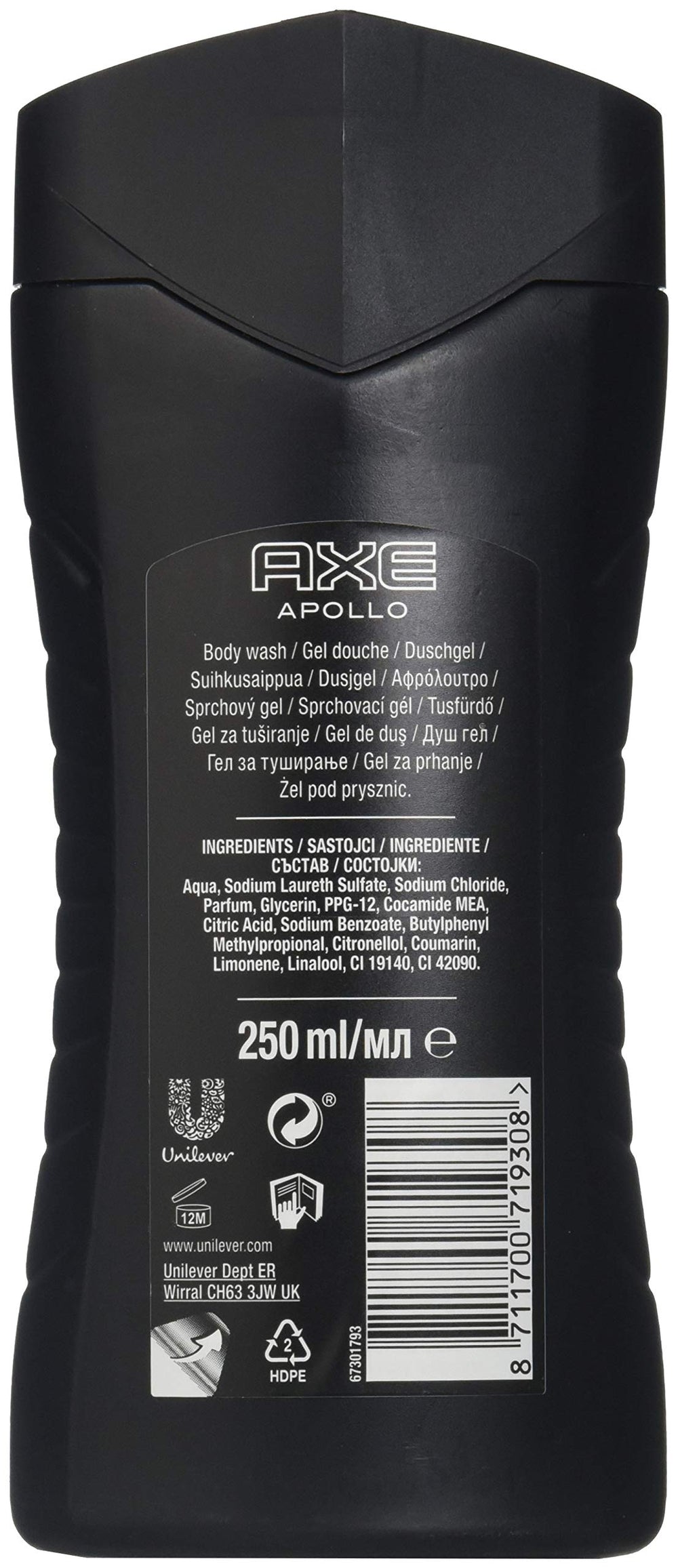 Axe Shower Gel APOLLO 250ML 1 Count