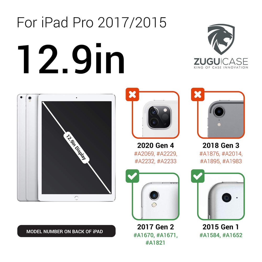 - 2017/2015 iPad Pro 12.9 inch (Old Model) 1st & 2nd Gen Case Prodigy X - Very Protective But Thin + Convenient Magnetic Stand + Sleep/Wake Cover for Men & Women (Black)