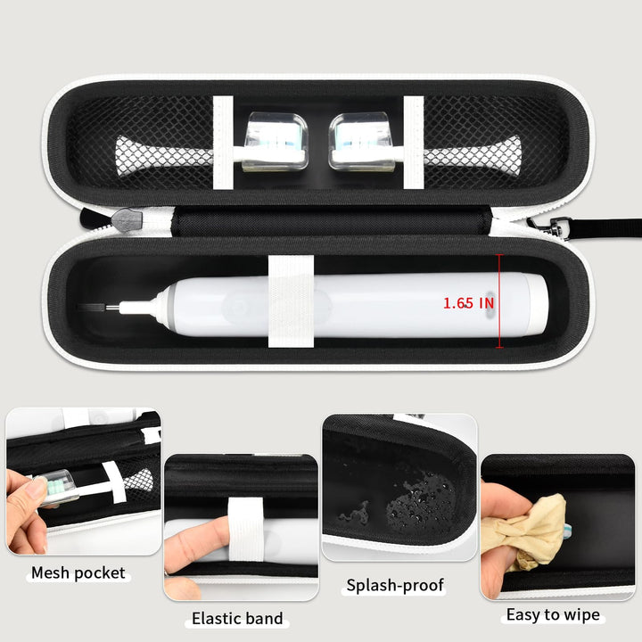 Travel Case Compatible with Oral-B Pro 1000 2000 3000 3500 CrossAction/ Smart 1500 Electric Toothbrush, Power Rechargeable Tooth Brushes Storage Holder Cover Bag for Brush Head, Charger(Box Only)