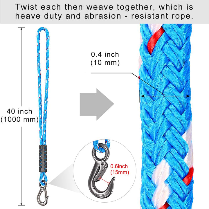 Tree Swing Rope, 40 inch, Hammock Tree Swing Hanging Strap, Heavy Duty Hook, for Indoor Outdoor Swing Hammock Playground Set Accessories, 1 Pcs, Blue