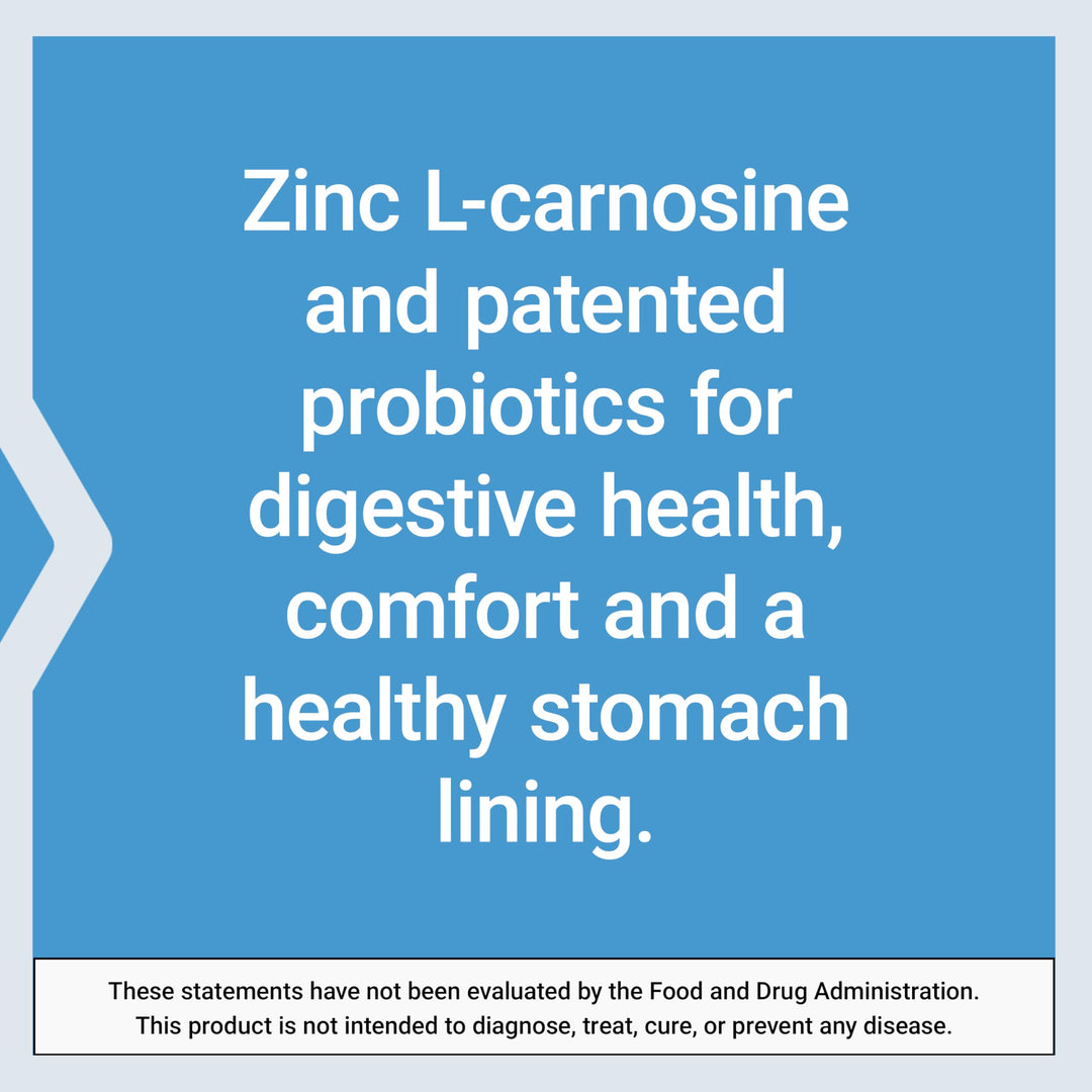 Gastro-Ease - Digestive Health - Gastric Health Supplement with Zinc L-carnosine Plus Pylopass For Healthy Stomach Support - Non-GMO, Gluten-Free - 60 Vegetarian Capsules