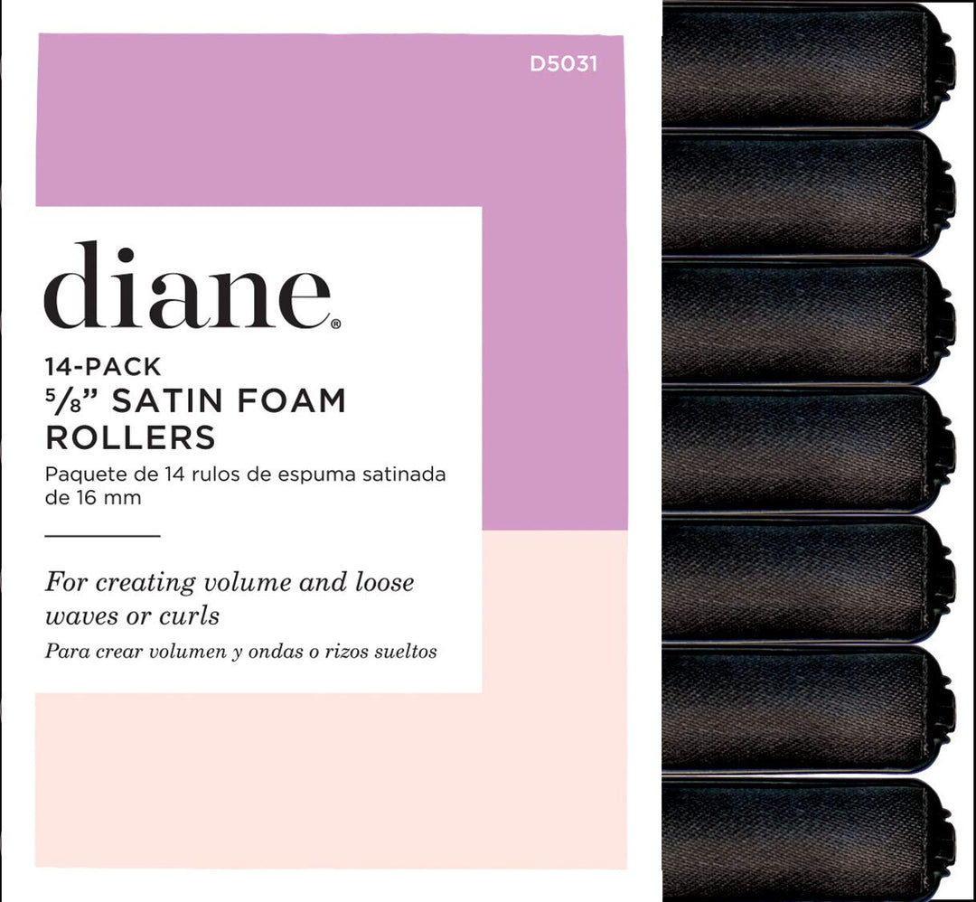 5/8 Inch : Satin Foam Rollers, Black 5/8-Inches(14/pack)