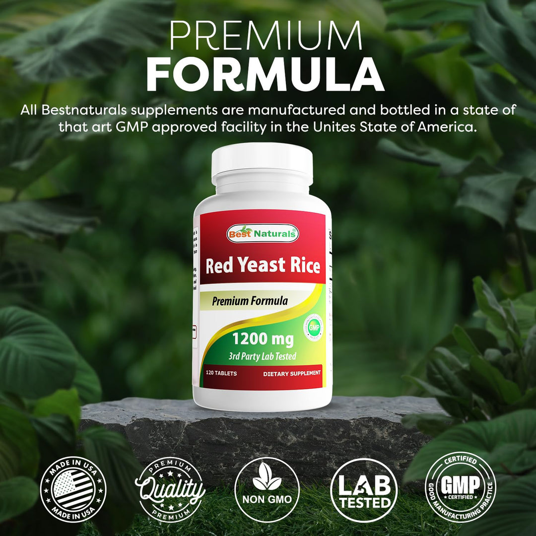 Red Yeast Rice 1200 mg (Non-GMO) 120 Tablets - Non Irradiated, Citrinin Free