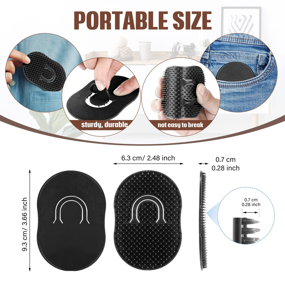 12 Packs Men's Hand Combs with Portable Soft Scalp Massage Brush for Hair, Travel, and Pets (Black)