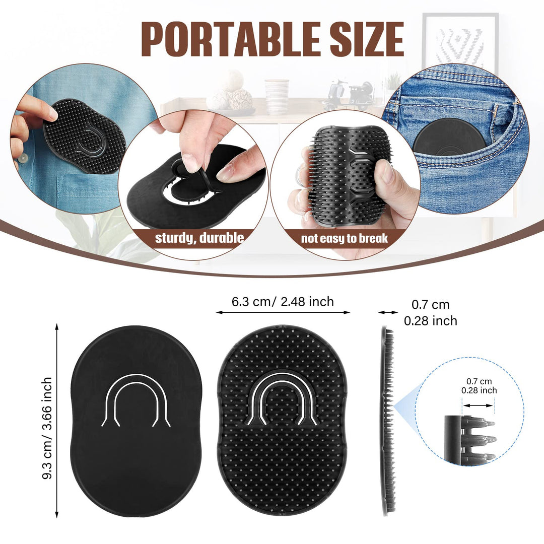 12 Packs Men's Hand Combs with Portable Soft Scalp Massage Brush for Hair, Travel, and Pets (Black)