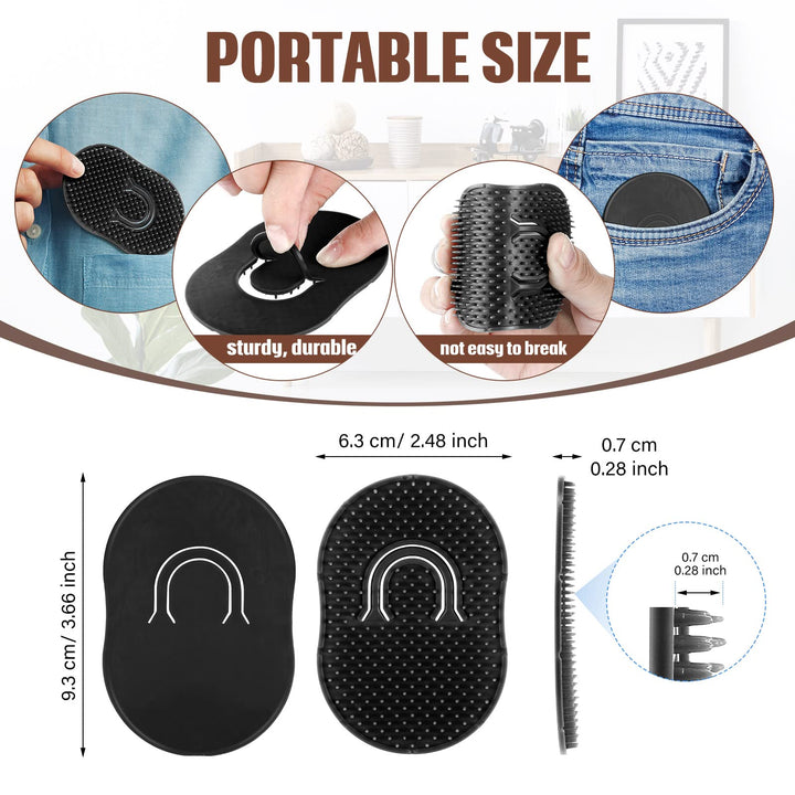 12 Packs Men's Hand Combs with Portable Soft Scalp Massage Brush for Hair, Travel, and Pets (Black)