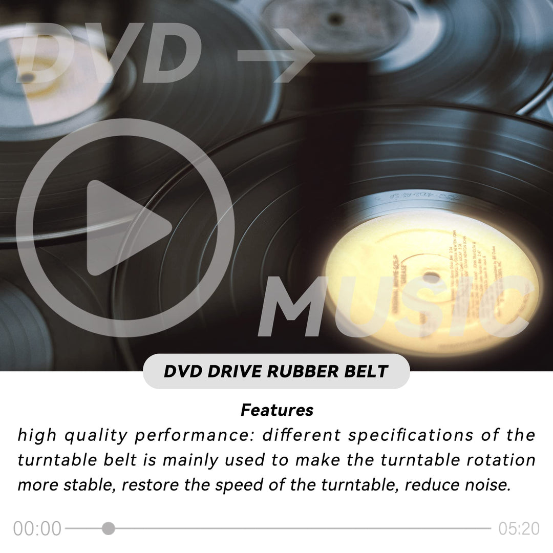 Bstinay 20PCS 25-170mm Mixed Square Cassette Tape Machine Recorder Rubber Belt Recorder Repair Maintenance Mixed Cassette