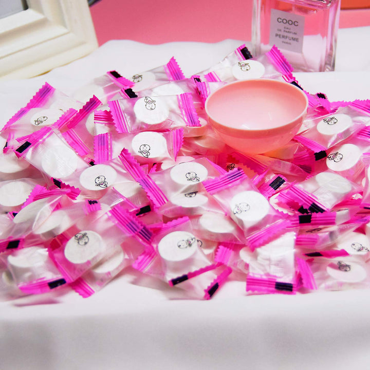 ZMBeauty 100 Pcs: 100 Pcs Compressed Facial Mask Sheet Beauty Diy Disposable Mask Paper Natural Cotton Skin Care Wrapped Masks Normal Thick,Get A Small Mask Bowl Free