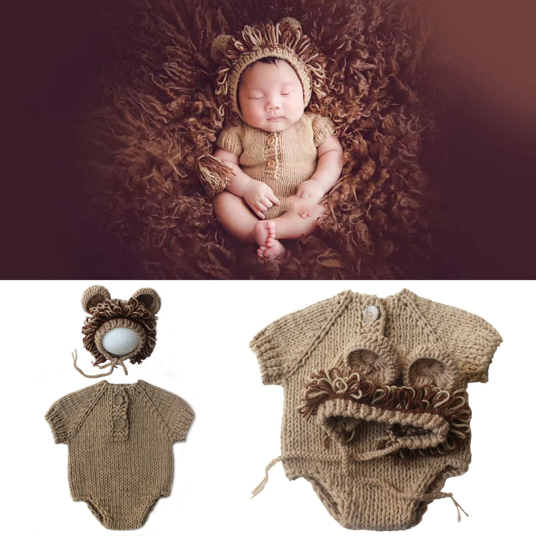 Newborn Photography Prop, Baby Props Outfit Handmade Costume Baby Boy Photo Shoot Crochet Hat/Pants/Cover Diaper for Infant Boy Girl Princess Twins