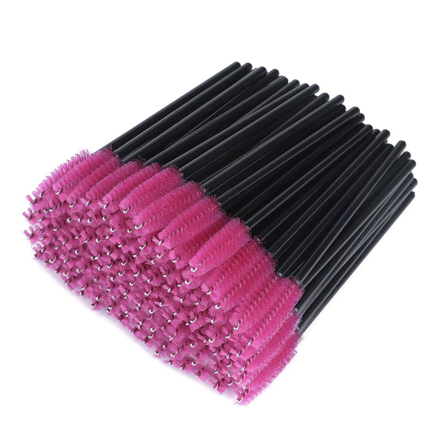 300PCS Eyelash Brush, Disposable Eyelash Mascara Brushes Wands Applicator Tools Makeup Brush Kits, Eyelash Spoolies Eyelashes Brush for Eyelash Extensions and Eyebrow Brush (Red)