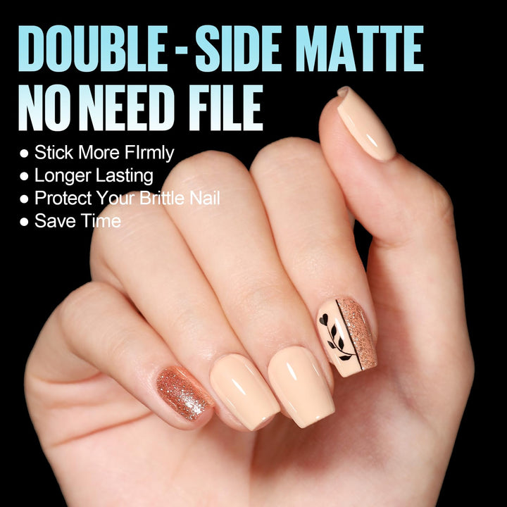 Short Nail Tips, 15 Sizes Full Matte Soft Gel Nail Tips, 360PCS Pre-shaped Coffin Nail Tips, No Filed, Full Cover False Gel Nail Tips for Nail Extensions