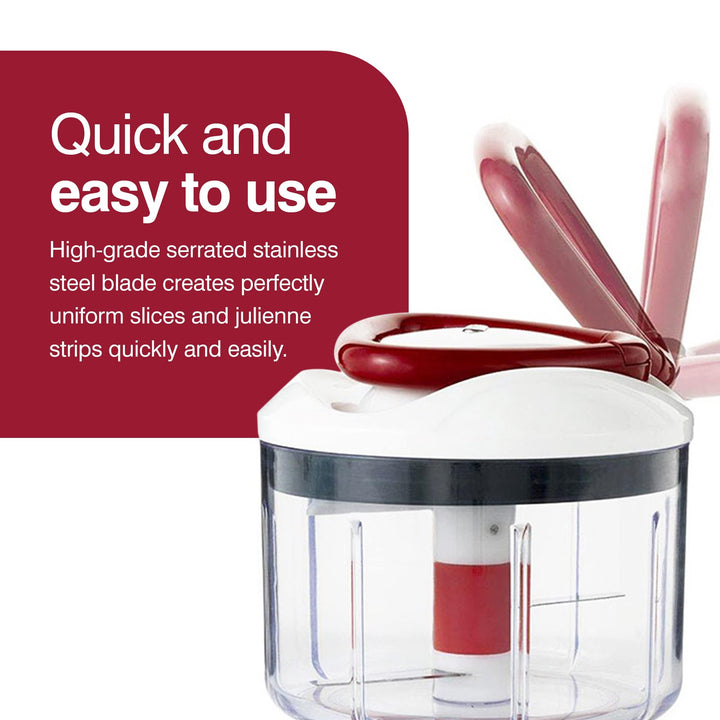 ZYLISS Easy Pull Food Chopper and Manual Food Processor - Vegetable Slicer and Dicer - Hand Held
