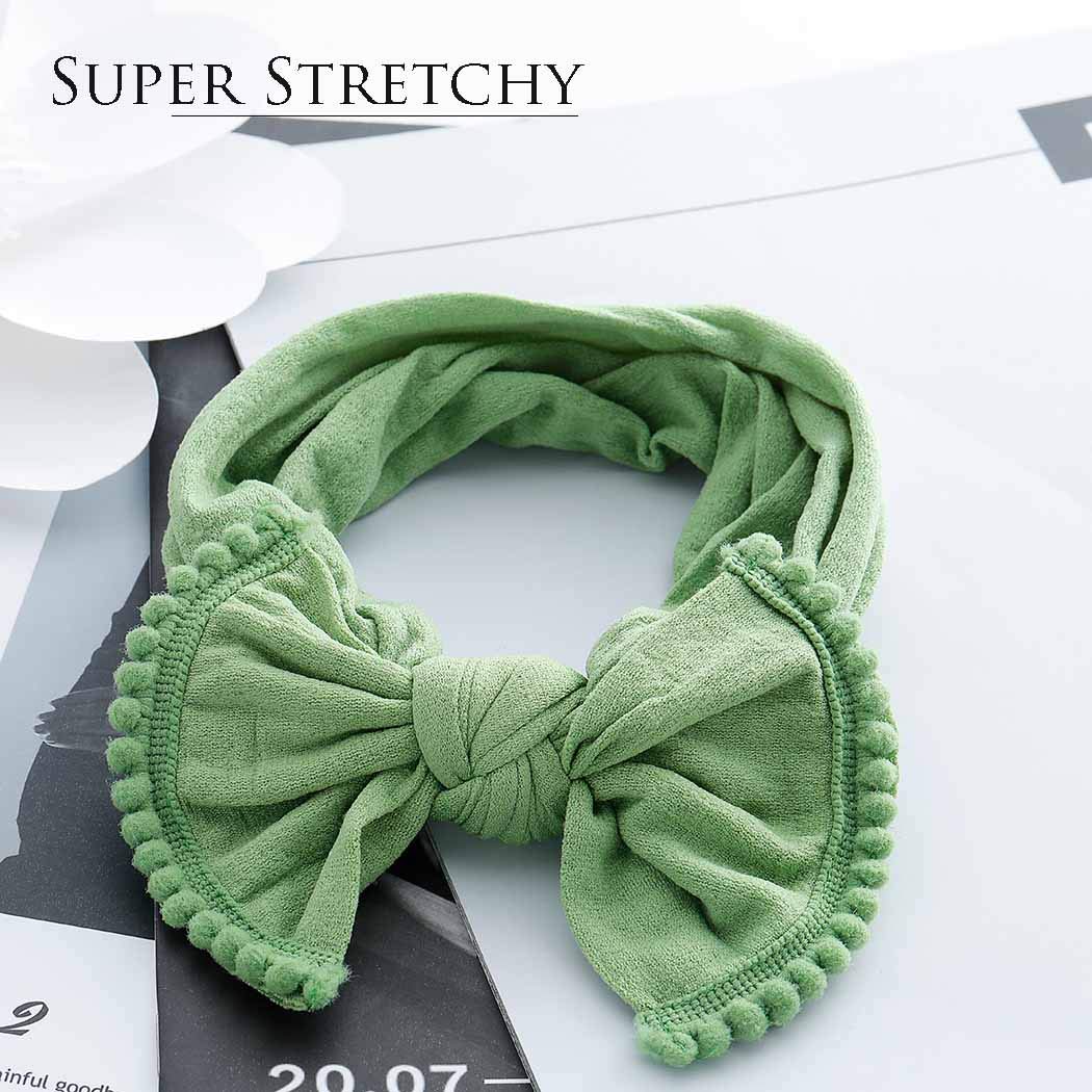 Baby Hair Bow Headband Infant Toddler Bow Stretchy Knot Nylon Baby Headbands Baby Accessories (Yellow)