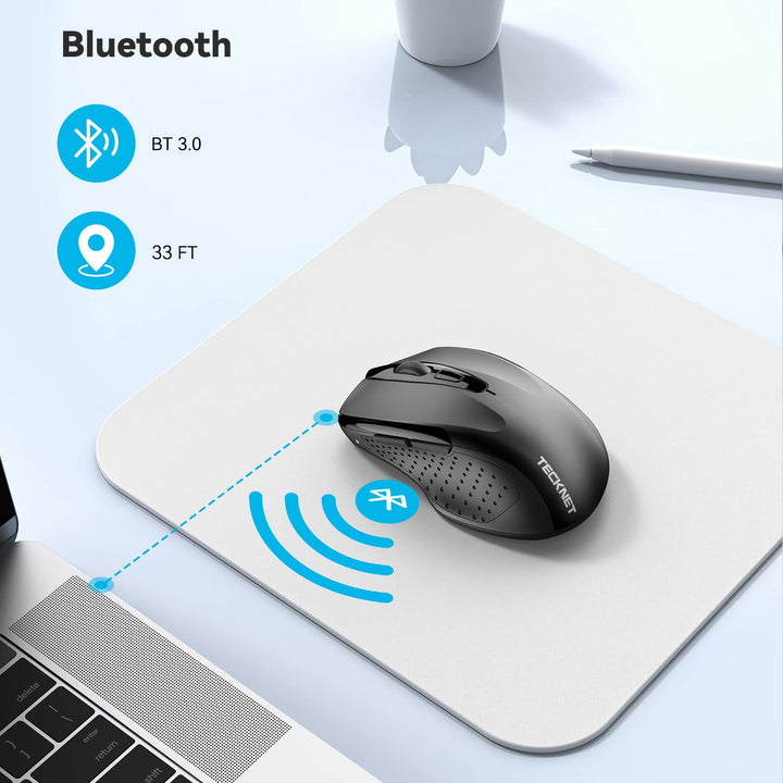 Bluetooth Wireless Mouse, Ergonomic Design, 5 Adjustable DPI, 24 Month Battery Life, Compatible with Windows, Mac, Chromebook, Laptop, Notebook