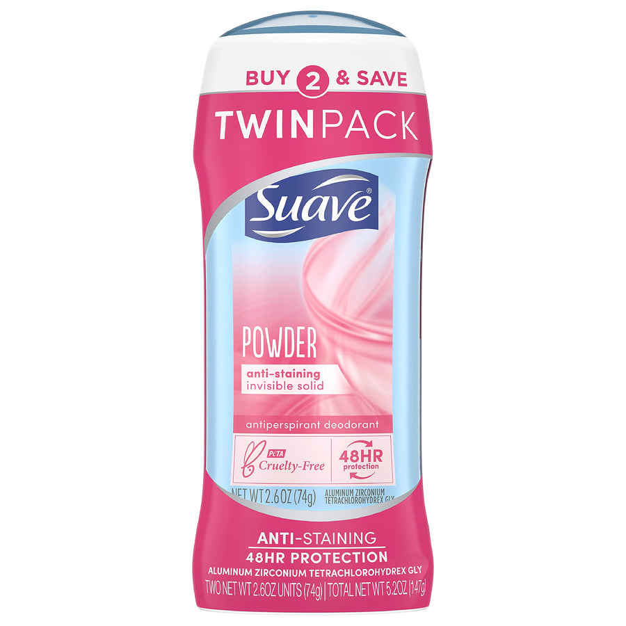 Deodorant Antiperspirant & Deodorant Stick 48-hour Odor and Wetness Protection Powder Deodorant for Women 2.6 oz 2 Count