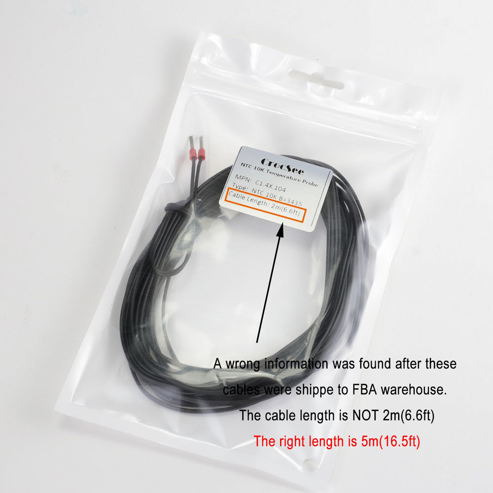 NTC 10K 5 Meters Waterproof Temperature Sensor Probe
