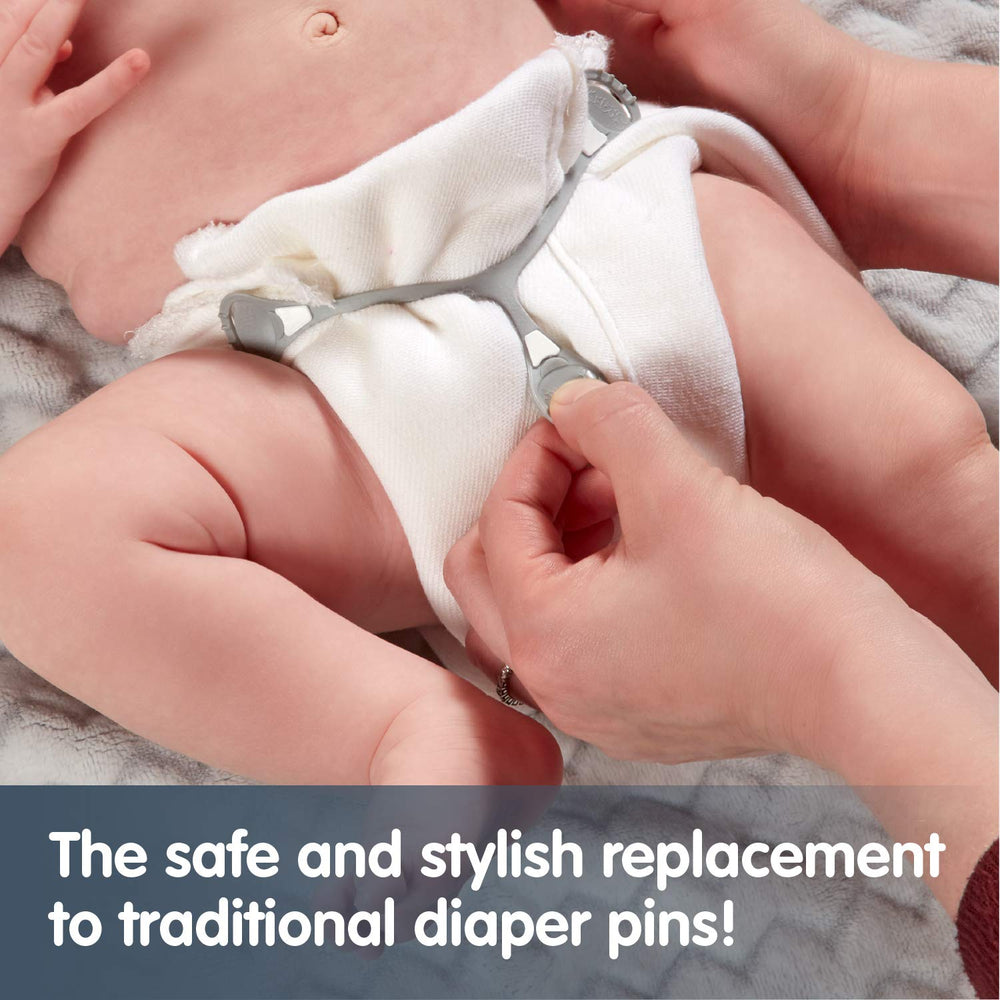 Cloth Diaper Fasteners - Replaces Diaper Pins - Use with Cloth Prefolds and Cloth Flatfolds 3 Count (Pack of 1)