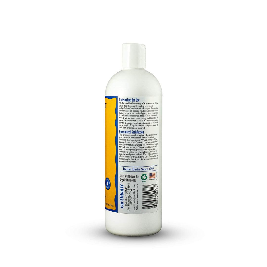 earthbath Dirty Dog Shampoo - Natural Anti-Fungal, Anti-Itching Formula, Soothes Rashes, Infections, Gentle & Natural Dog Shampoo, Sweet Orange Oil, Pint - 472ml