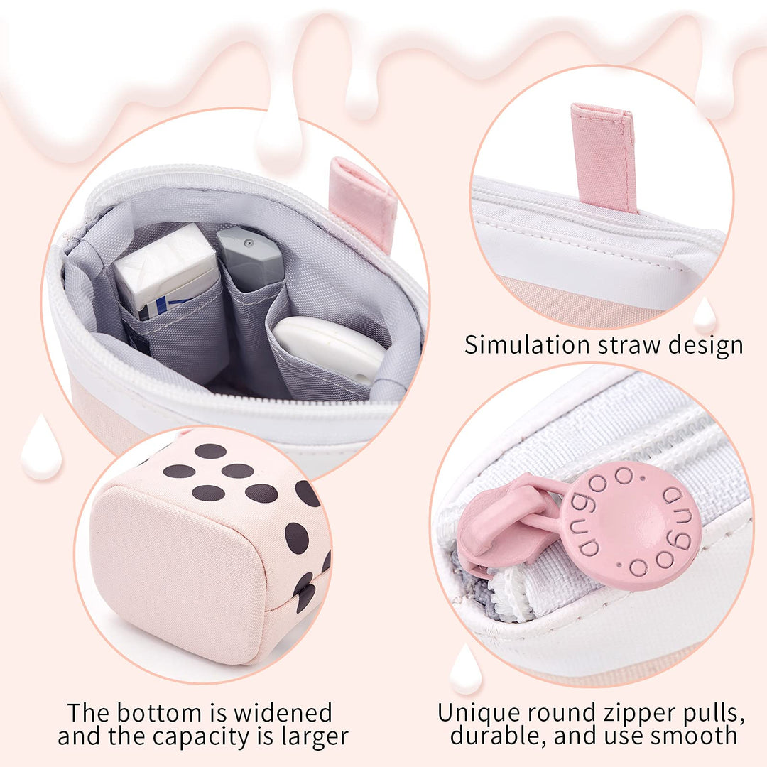 Standing Pencil Case Cute Telescopic Pen Holder Kawaii Stationery Pouch Makeup Cosmetics Bag for School Students Office Women Teens Girls Boys (Pink)