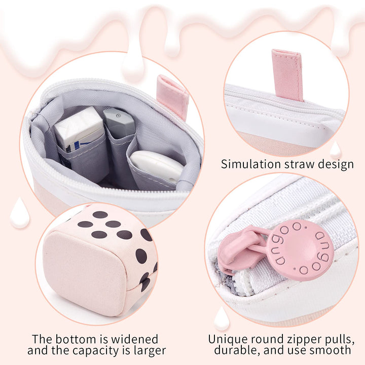 Standing Pencil Case Cute Telescopic Pen Holder Kawaii Stationery Pouch Makeup Cosmetics Bag for School Students Office Women Teens Girls Boys (Pink)