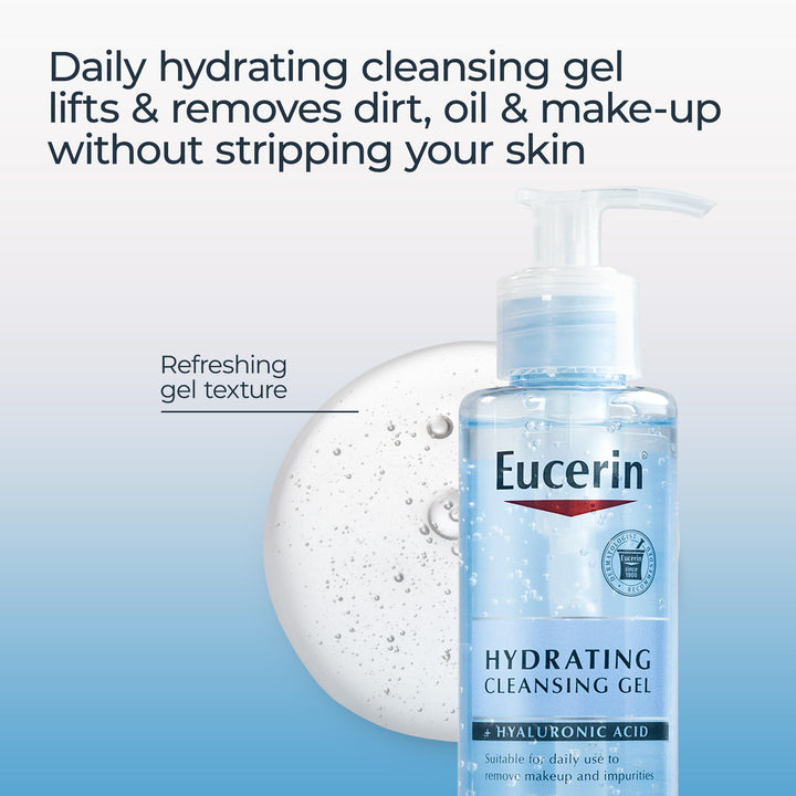 Hydrating Cleansing Gel, Daily Facial Cleanser Formulated with Hyaluronic Acid, 6.8 Fl Oz