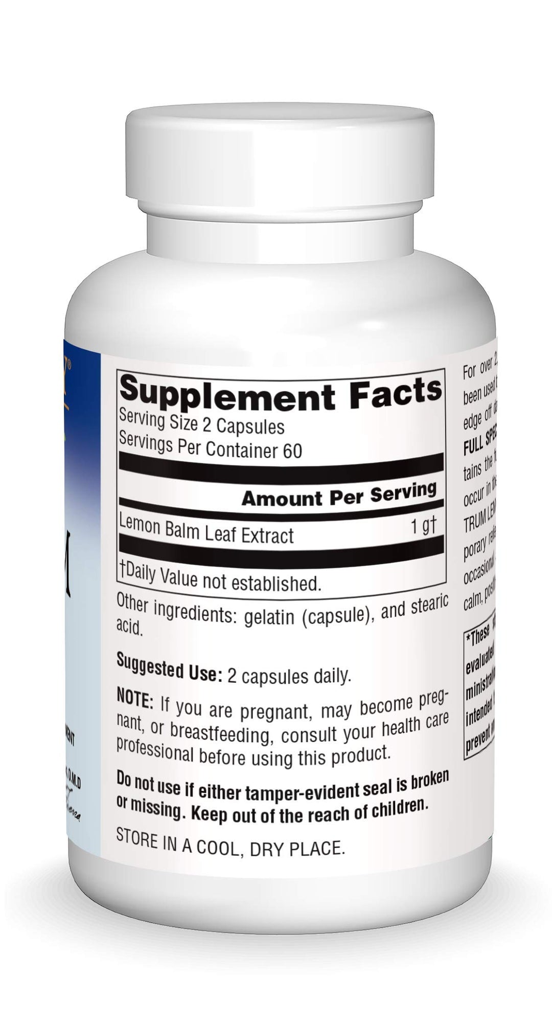 Lemon Balm Full Spectrum 500mg, Natural Calm and Rest, 120 Capsules