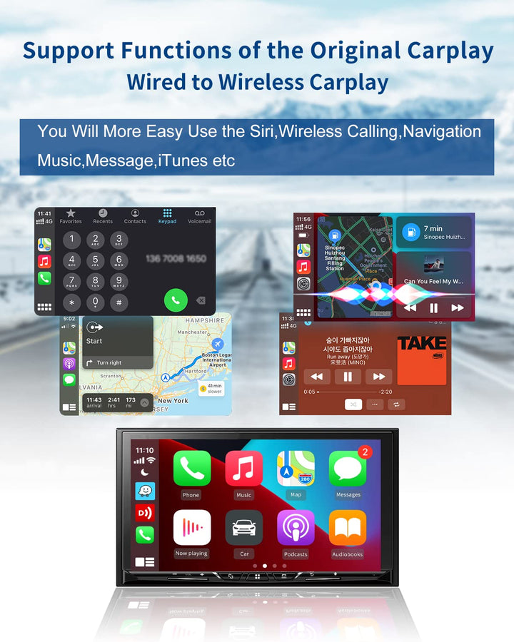 CarlinKit 3.0 Mini Wireless CarPlay Adapter for Factory Wired CarPlay Cars, Wired to Wireless CarPlay for Enjoy Intelligent Life, Fit The car from 2016, for iPhone iOS Version 10+