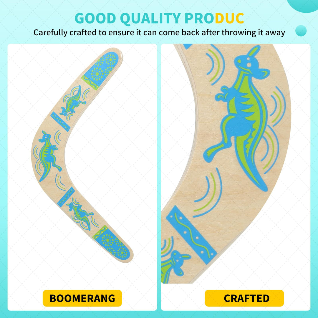 Boomerang for Kids, Australia Style Handmade Wooden Authentic Boomerang, V-Shaped Returning Boomerang for Ages Above 10 Years Old Kids and Adult- Blue